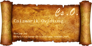 Csizmarik Ovidiusz névjegykártya
